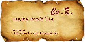 Csajka Rozália névjegykártya